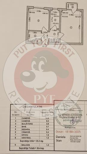 Huedin 19 | Apartament 2 camere | decomandat | 36mp | B10845